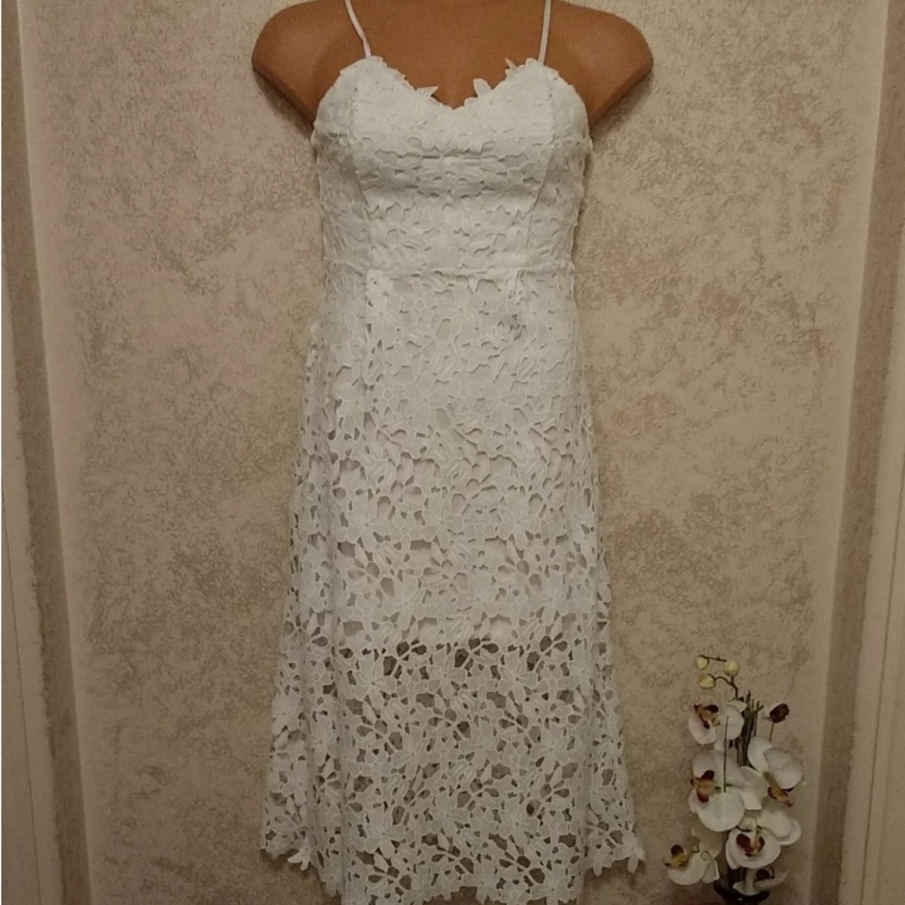 Express White Floral Lace Dress